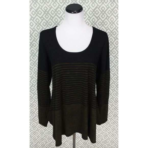 Max Studio Tops - MSSP Max Flowing Striped Blouse Loose Fit Top XL